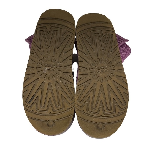 UGG Purple Cardy Sweater Knit Button Boots Size 3 Girl’s - Picture 11 of 11